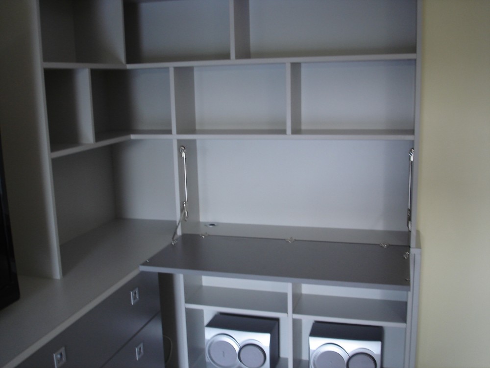 Meuble Tv Haut Gris : B2ameuble Tv Bibliothèque Dangle Mélaminé Gris 3 Meuble Tv Haut Gris : B2ameuble Tv Bibliothèque Dangle Mélaminé Gris 3